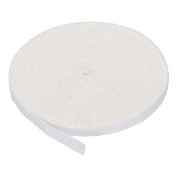 Uxcell Cotton Twill Tape Cotton Ribbon Bias Binding Tape Herringbone Webbing Trim for Sewing Binding Gift Solid White 1/4"
