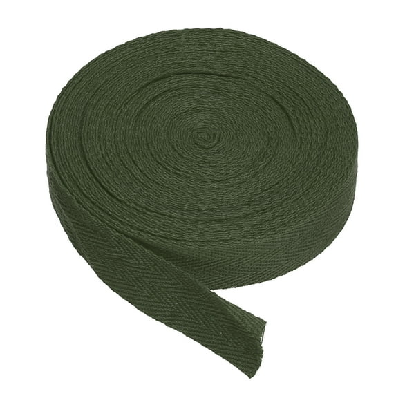 Uxcell Cotton Twill Tape Cotton Ribbon Bias Binding Tape Herringbone Webbing Trim for Sewing Binding Gift Wrapping Army Green 10 Yard