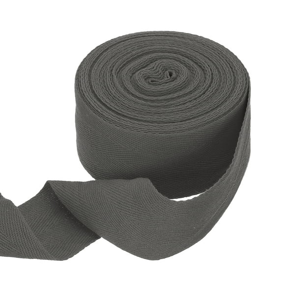 Uxcell Cotton Twill Tape Ribbon 2" 11 Yard Herringbone Webbing Tape, Dark Gray