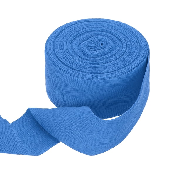 Uxcell Cotton Twill Tape Ribbon 2" 11 Yard Herringbone Webbing Tape, Ocean Blue