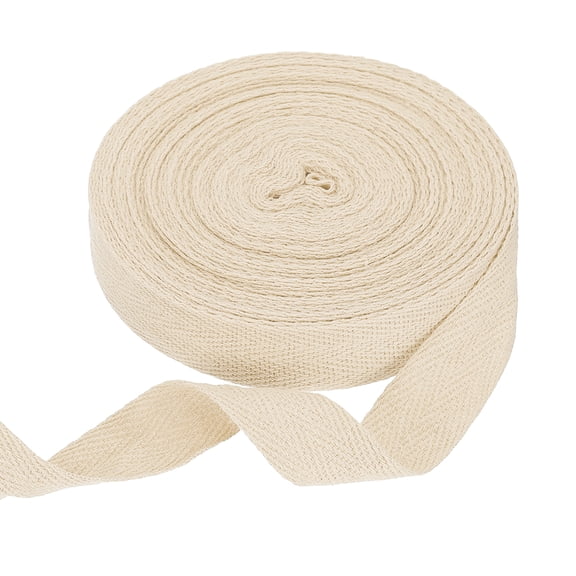 Uxcell Cotton Twill Tape Ribbon 3/4" 11 Yard Herringbone Webbing Tape, Beige