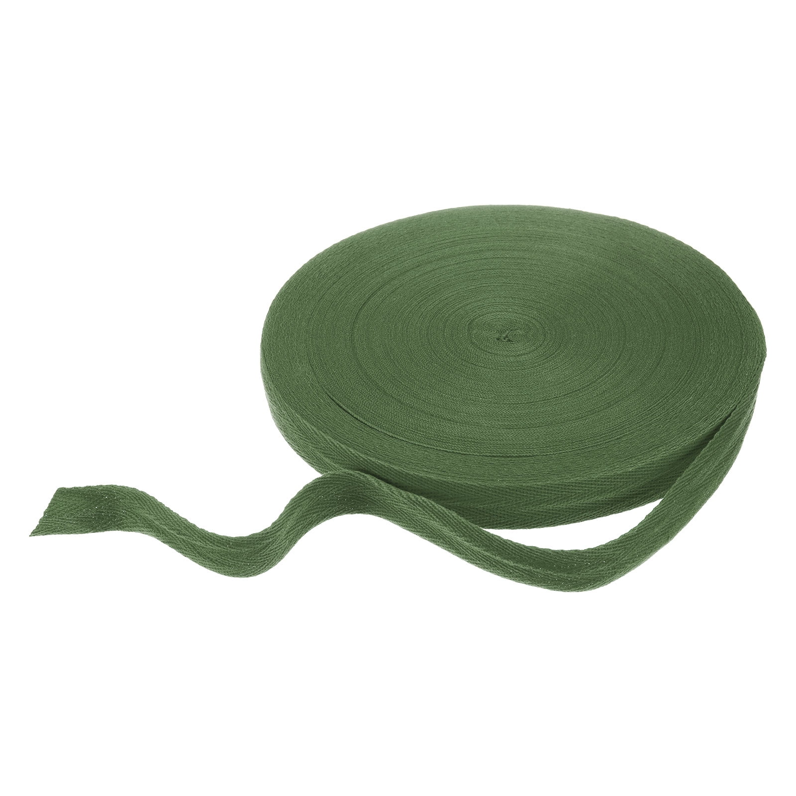 Uxcell Cotton Twill Tape Ribbon 3/4 Inch 50 Yard Herringbone Webbing Tape Roll Bias Binding Tape for DIY Crafts Sewing Gift Wrapping, Olive Green