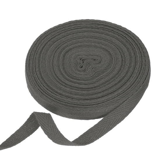 Uxcell Cotton Twill Tape Ribbon 3/8" 11 Yard Herringbone Webbing Tape, Dark Gray