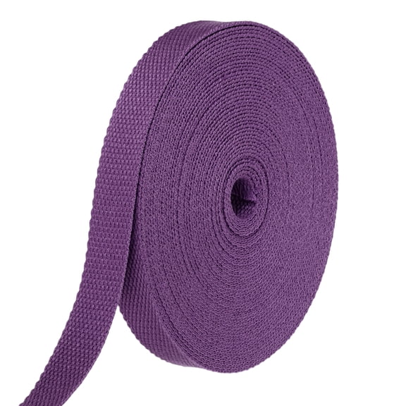 Uxcell Cotton Webbing 0.8 Inch 11 Yard Polyester Cotton Weave Webbing Strap Twill Tape Ribbon for Arts and Crafts Webbing Tote Bag Handles Cloth Belt Making Outdoor Supplies, Purple