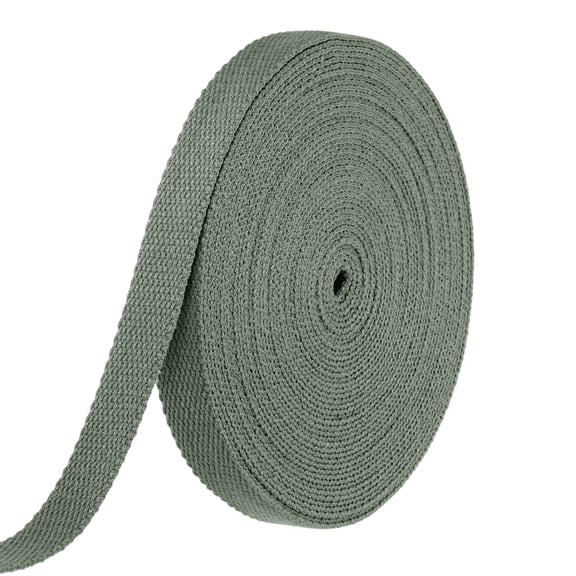 Uxcell Cotton Webbing 0.8 Inch 11 Yard Polyester Cotton Weave Webbing Strap Twill Tape Ribbon for Arts and Crafts Webbing Tote Bag Handles Cloth Belt Making Outdoor Supplies, Grey
