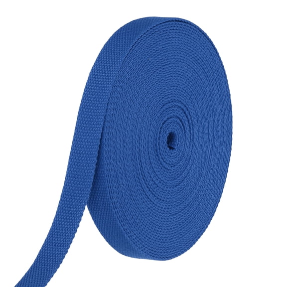 Uxcell Cotton Webbing 0.8 Inch 11 Yard Polyester Cotton Weave Webbing Strap Twill Tape Ribbon for Arts and Crafts Webbing Tote Bag Handles Cloth Belt Making Outdoor Supplies, Blue