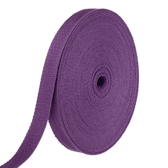 Uxcell Cotton Webbing 0.8 Inch 15.3 Yard Polyester Cotton Weave Webbing Strap Twill Tape Ribbon for Arts and Crafts Webbing Tote Bag Handles Cloth Belt Making Outdoor Supplies, Purple