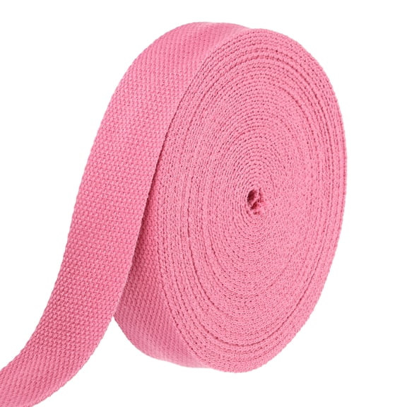 Uxcell Cotton Webbing 1.3 Inch 11 Yard Polyester Cotton Weave Webbing Strap Twill Tape Ribbon for Arts and Crafts Webbing Tote Bag Handles Cloth Belt Making Outdoor Supplies, Pink