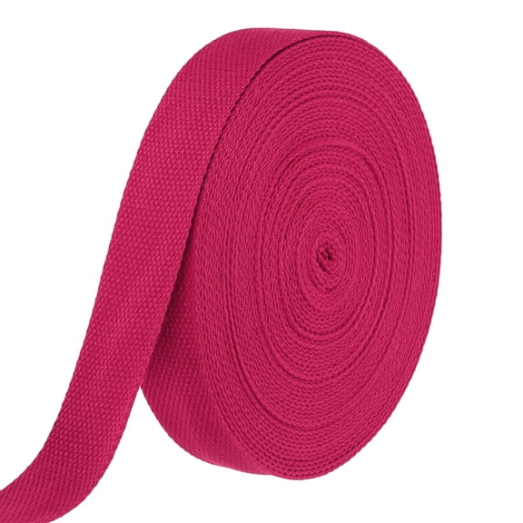 Uxcell Cotton Webbing 1.3 Inch 15.3 Yard Polyester Cotton Weave Webbing Strap Twill Tape Ribbon for Arts and Crafts Webbing Tote Bag Handles Cloth Belt Making Outdoor Supplies, Rose Red