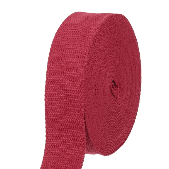 Uxcell Cotton Webbing 1.5 Inch 11 Yard Polyester Cotton Weave Webbing Strap Twill Tape Ribbon for Arts and Crafts Webbing Tote Bag Handles Cloth Belt Making Outdoor Supplies, Dark Red