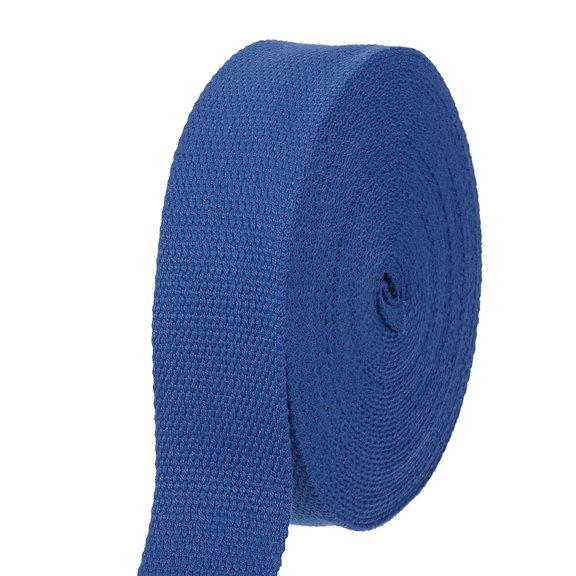 Uxcell Cotton Webbing 1.5 Inch 11 Yard Polyester Cotton Weave Webbing Strap Twill Tape Ribbon for Arts and Crafts Webbing Tote Bag Handles Cloth Belt Making Outdoor Supplies, Blue