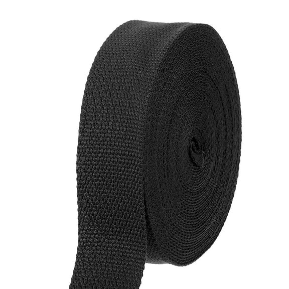 Uxcell Cotton Webbing 1.5 Inch 11 Yard Polyester Cotton Weave Webbing Strap Twill Tape Ribbon for Arts and Crafts Webbing Tote Bag Handles Cloth Belt Making Outdoor Supplies, Black