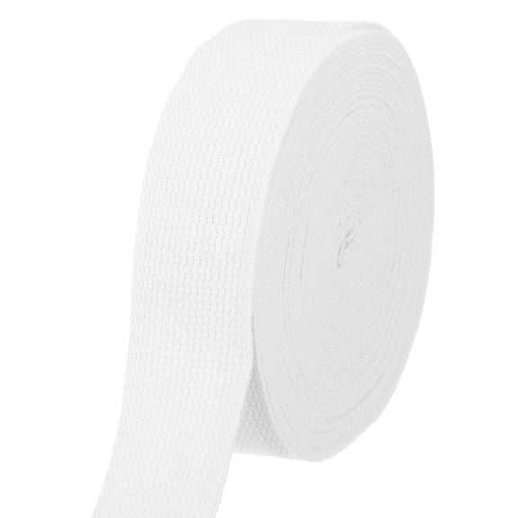 Uxcell Cotton Webbing 1.5 Inch 11 Yard Polyester Cotton Weave Webbing Strap Twill Tape Ribbon for Arts and Crafts Webbing Tote Bag Handles Cloth Belt Making Outdoor Supplies, White