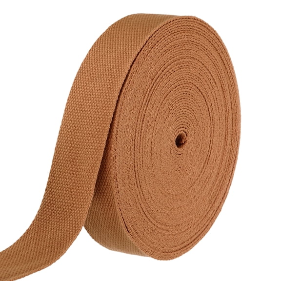 Uxcell Cotton Webbing 1.5 Inch 15.3 Yard Polyester Cotton Weave Webbing Strap Twill Tape Ribbon for Arts and Crafts Webbing Tote Bag Handles Cloth Belt Making Outdoor Supplies, Brown
