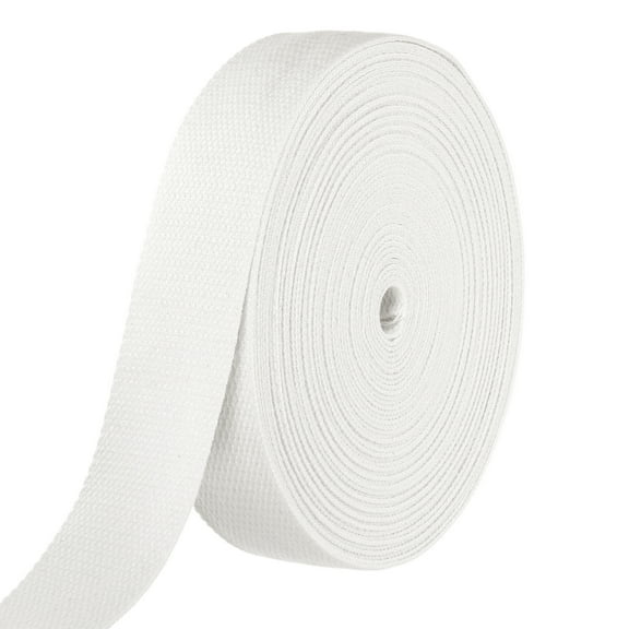 Uxcell Cotton Webbing 1.5 Inch 15.3 Yard Polyester Cotton Weave Webbing Strap Twill Tape Ribbon for Arts and Crafts Webbing Tote Bag Handles Cloth Belt Making Outdoor Supplies, White