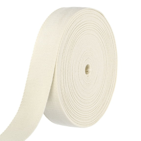 Uxcell Cotton Webbing 1.5 Inch 15.3 Yard Polyester Cotton Weave Webbing Strap Twill Tape Ribbon for Arts and Crafts Webbing Tote Bag Handles Cloth Belt Making Outdoor Supplies, Beige