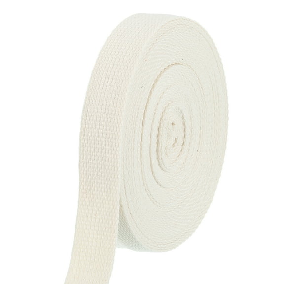 Uxcell Cotton Webbing 1 Inch 11 Yard Polyester Cotton Weave Webbing Strap Twill Tape Ribbon for Arts and Crafts Webbing Tote Bag Handles Cloth Belt Making Outdoor Supplies, Beige