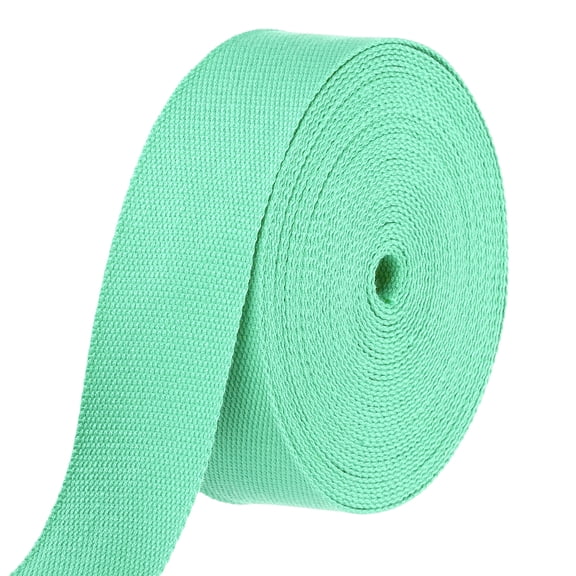 Uxcell Cotton Webbing 2 Inch 11 Yard Polyester Cotton Weave Webbing Strap Twill Tape Ribbon for Arts and Crafts Webbing Tote Bag Handles Cloth Belt Making Outdoor Supplies, Light Green
