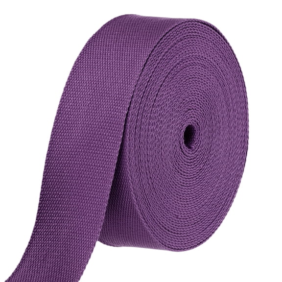 Uxcell Cotton Webbing 2 Inch 11 Yard Polyester Cotton Weave Webbing Strap Twill Tape Ribbon for Arts and Crafts Webbing Tote Bag Handles Cloth Belt Making Outdoor Supplies, Purple