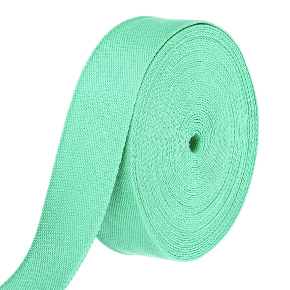 Uxcell Cotton Webbing 2 Inch 15.3 Yard Polyester Cotton Weave Webbing Strap Twill Tape Ribbon for Arts and Crafts Webbing Tote Bag Handles Cloth Belt Making Outdoor Supplies, Light Green
