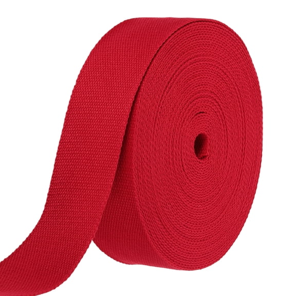 Uxcell Cotton Webbing 2 inch 15.3 Yard Polyester Cotton Weave Webbing Strap Twill Tape Ribbon for Arts and Crafts, Red