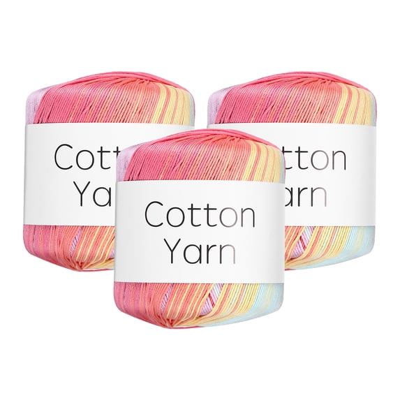 Uxcell Cotton Yarn 100% Cotton Soft Knitting Yarn for Hand DIY Bag Cushion Crocheting Knitting Project Home Decor