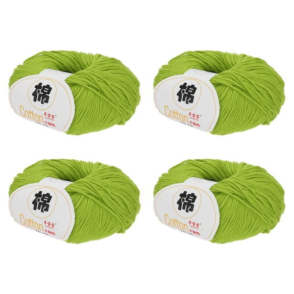 Uxcell Cotton Yarn, Soft Knitting Yarn 4 Packages of 200g/7.05oz/ Light Green