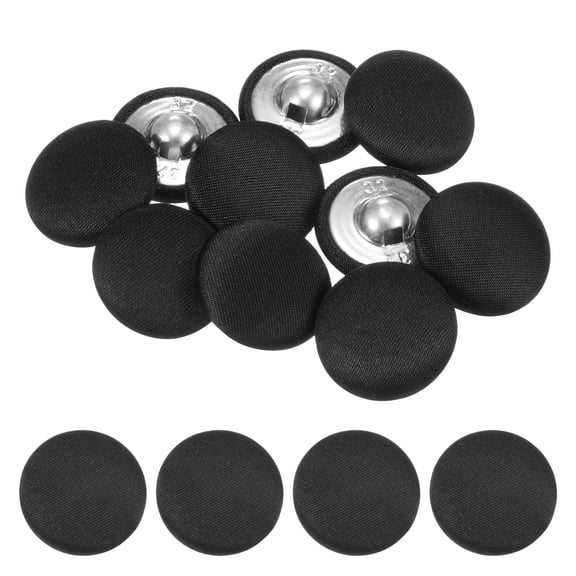 Uxcell Cover Button Kits [10pcs] - Fabric Button Maker for Hat Replacement & Repair - [Black - 0.8 IN]