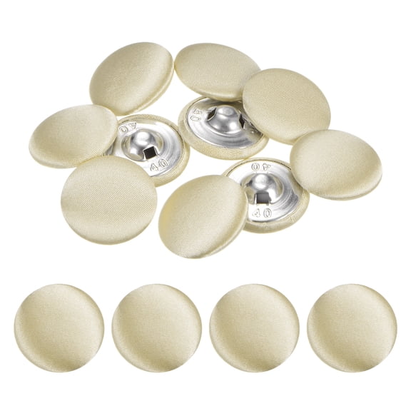 Uxcell Cover Button Kits [10pcs] - Fabric Button Maker for Hat Replacement & Repair - [Champagne - 1 IN]