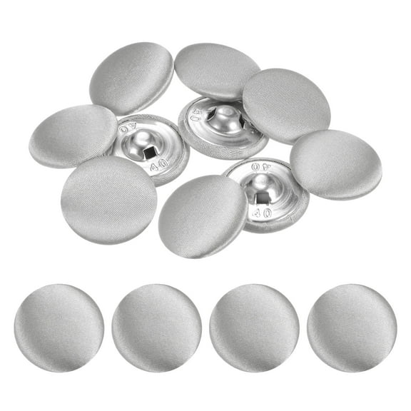 Uxcell Cover Button Kits [10pcs] - Fabric Button Maker for Hat Replacement & Repair - [Silver - 1 IN]
