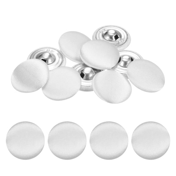 Uxcell Cover Button Kits [10pcs] - Fabric Button Maker for Hat Replacement & Repair - [White - 1 IN]