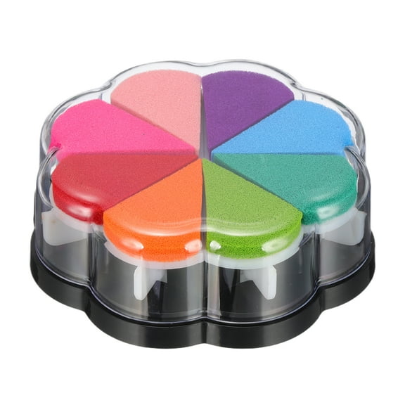 Uxcell Craft Ink Pad, Petal Shape Rainbow Finger Stamp Ink Pads Rubber DIY Washable Pigment for Stamping Card Making Scrapbooking  Painting, Mixed Red