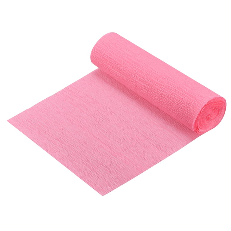 Uxcell Crepe Paper Roll Crepe Paper Streamer 8.2ft Long 5.9 inch Wide, Pink