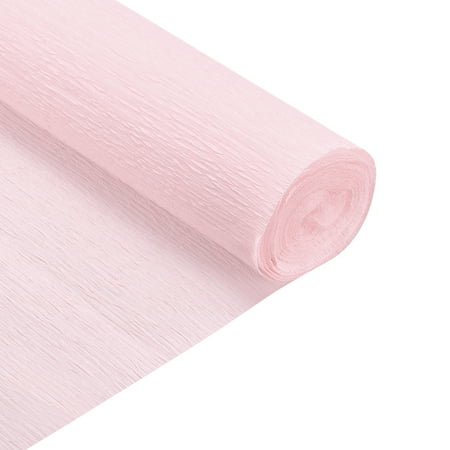 Uxcell Crepe Paper Roll Crepe Paper Decoration 6.9ft Long 20" Wide Light Pink