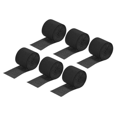 Uxcell Crepe Paper Streamer 32ft Long 1.37 Inch Wide, Black 6 Pack