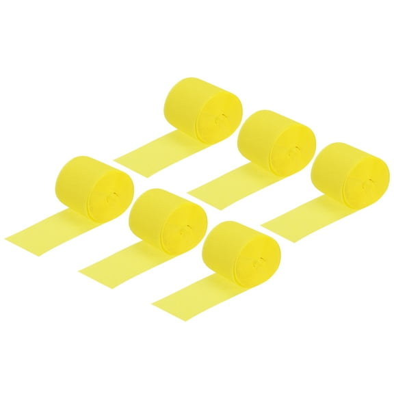 Uxcell Crepe Paper Streamer 32ft Long 1.37 Inch Wide, Yellow 12 Pack