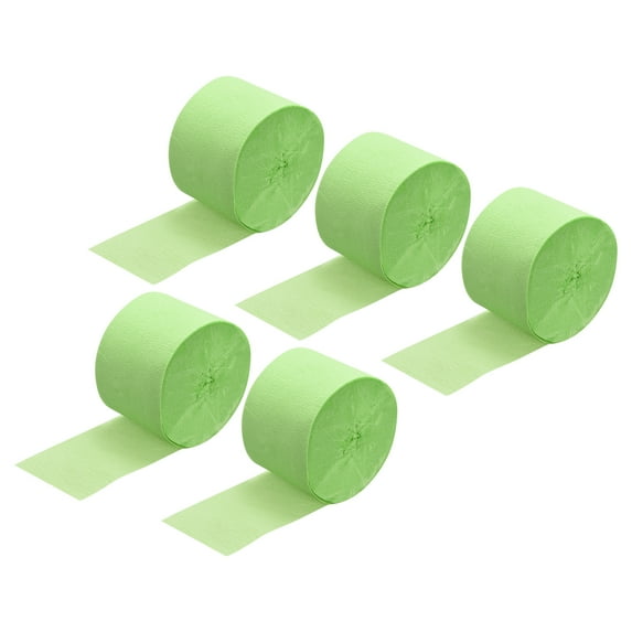Uxcell Crepe Paper Streamer Decor 82ft Long 1.77 Inch Wide, Light Green 5 Pack