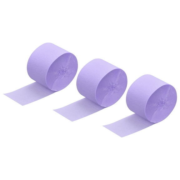Uxcell Crepe Paper Streamer Decor 82ft Long 1.77 Inch Wide, Light Purple 3 Pack