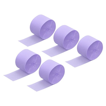 Uxcell Crepe Paper Streamer Decor 82ft Long 1.77 Inch Wide, Light Purple 5 Pack