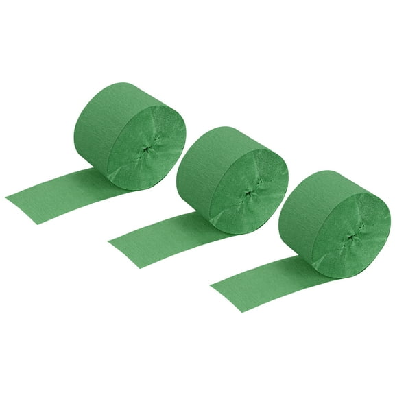 Uxcell Crepe Paper Streamer Decor 82ft Long 1.77 Inch Wide, Lime Green 3 Pack