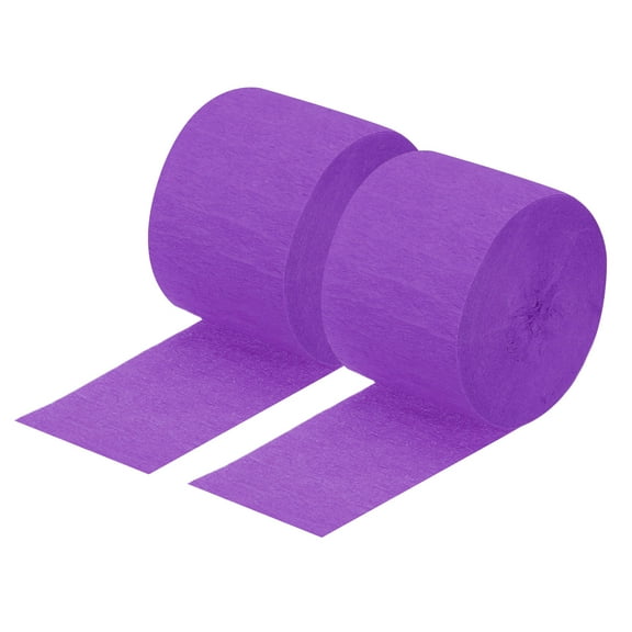 Uxcell Crepe Paper Streamer Decoration 82ft Long 1.77 Inch Wide 3 Pack Dark Purple