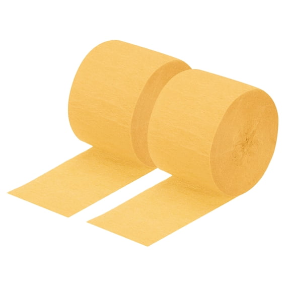 Uxcell Crepe Paper Streamer Decoration 82ft Long 1.77 Inch Wide 3 Pack Light Orange
