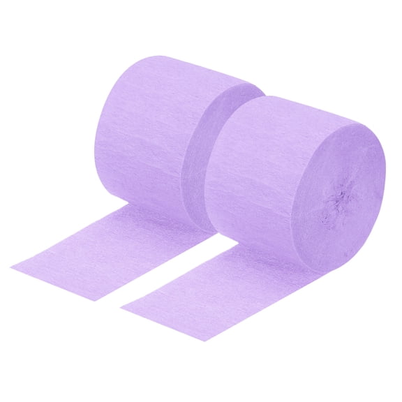 Uxcell Crepe Paper Streamer Decoration 82ft Long 1.77 Inch Wide 3 Pack Light Purple