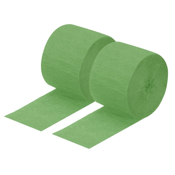 Uxcell Crepe Paper Streamer Decoration 82ft Long 1.77 Inch Wide 3 Pack Lime Green