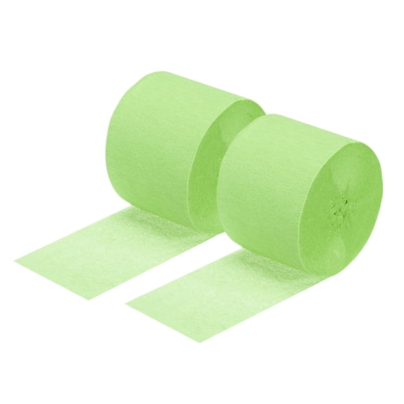 Uxcell Crepe Paper Streamer Decoration 82ft Long 1.77 Inch Wide 3 Pack Soft Green