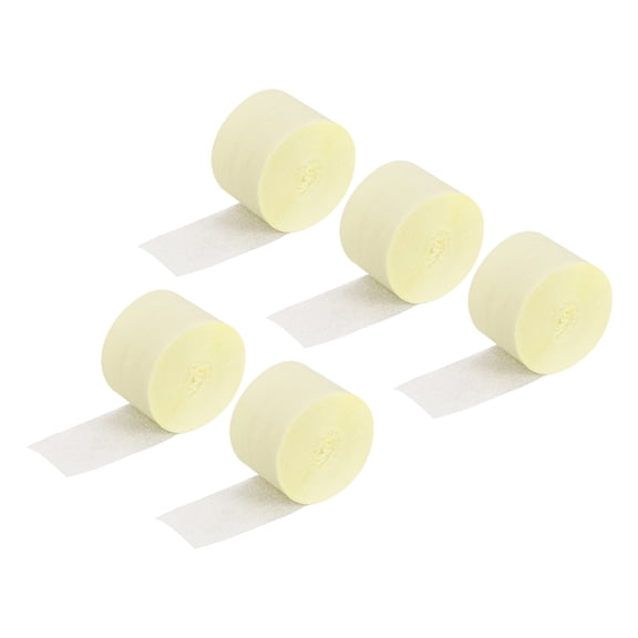 Uxcell Crepe Paper Streamer Decoration 82ft Long 1.77 Inch Wide, Cream 5 Pack