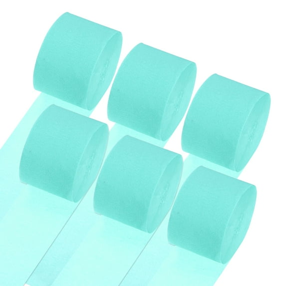 Uxcell Crepe Paper Streamers 6 Rolls 492ft for Decoration, Aquatic Green(1.8 in x 82 ft/Roll)