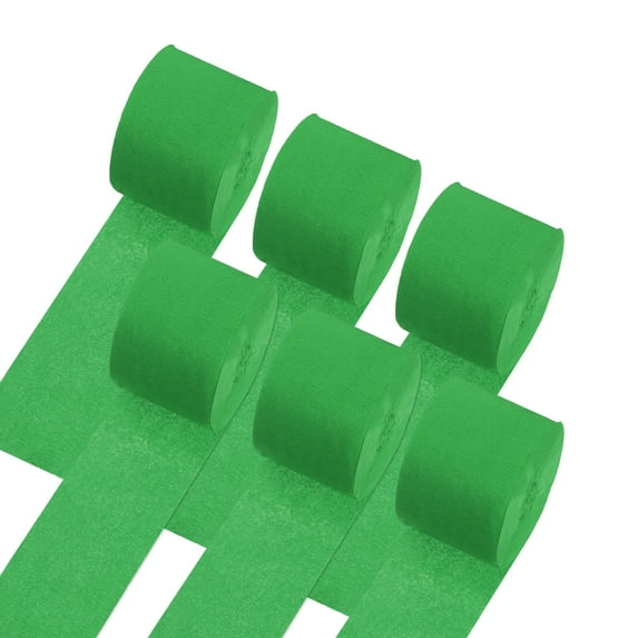 Uxcell Crepe Paper Streamers 6 Rolls 492ft for Decoration, Green(1.8 in x 82 ft/Roll)