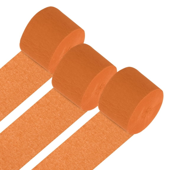 Uxcell Crepe Paper Streamers, Party Decorations Streamers for Birthday Wedding Christmas Party Supplies Orange 1.8Inch x 82Ft