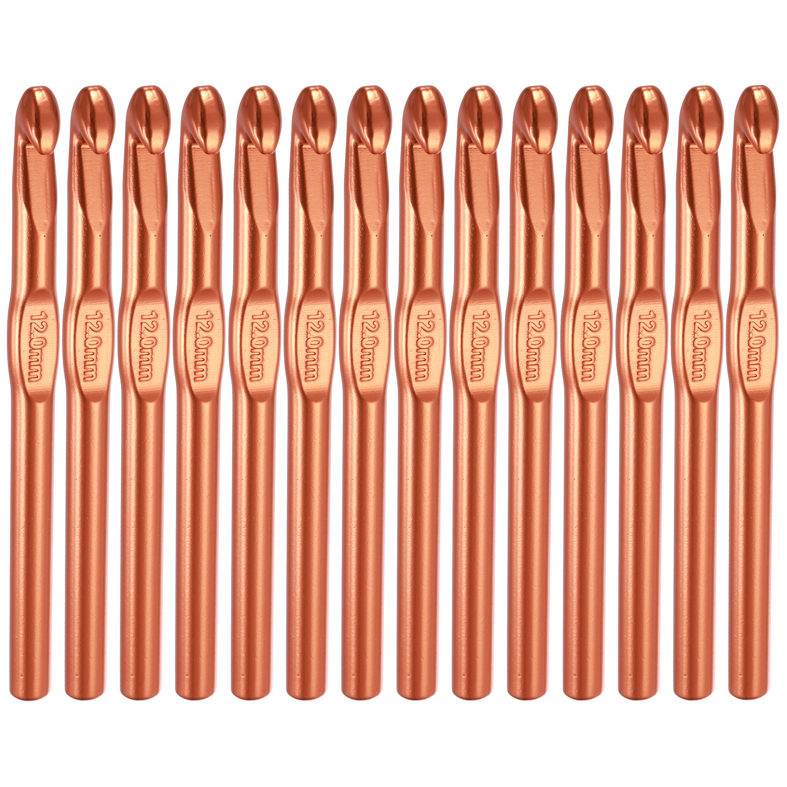 Uxcell Crochet Hook Set, 14Pcs 12mm Aluminum Ergonomic Crochet Needle Brown